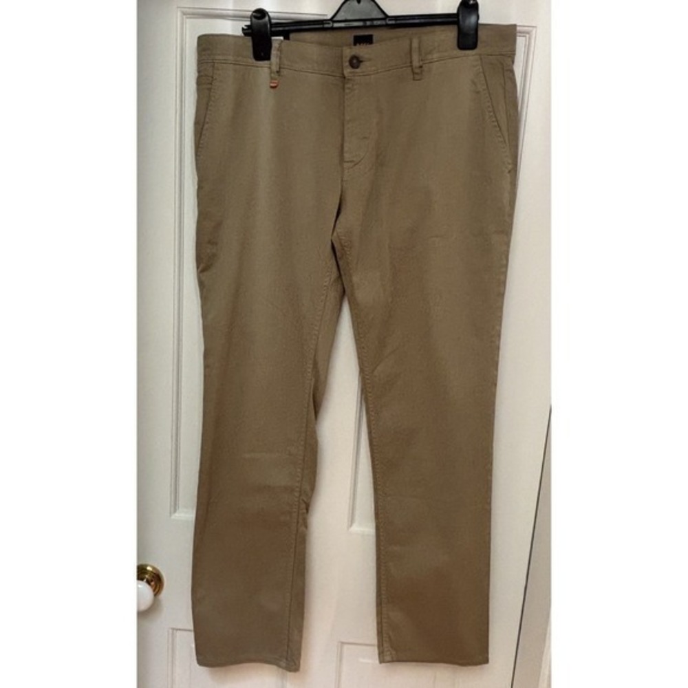 HUGO BOSS Cotton Blend Schino-Slim D Fitted Khaki‎ Mens Pants 38x32